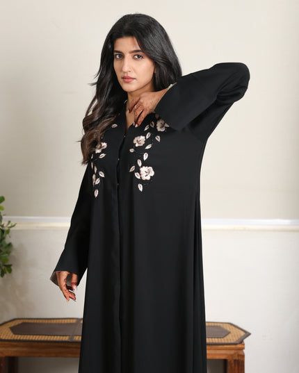 Henna Blossom Embroidery With Handwork Abaya