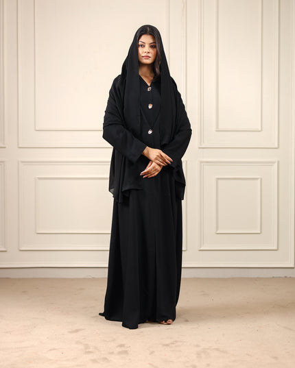 Buttoned Grace Two-piece Abaya