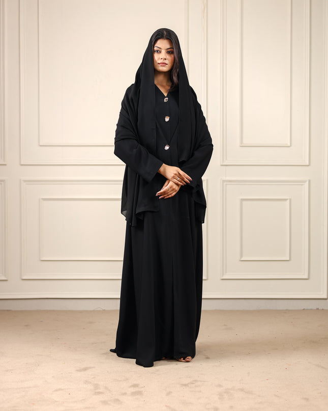 Buttoned Grace Two-piece Abaya