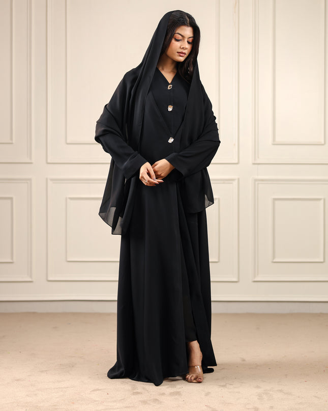 Buttoned Grace Two-piece Abaya
