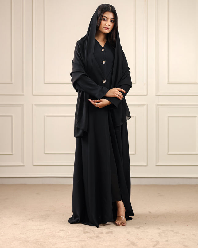 Buttoned Grace Two-piece Abaya