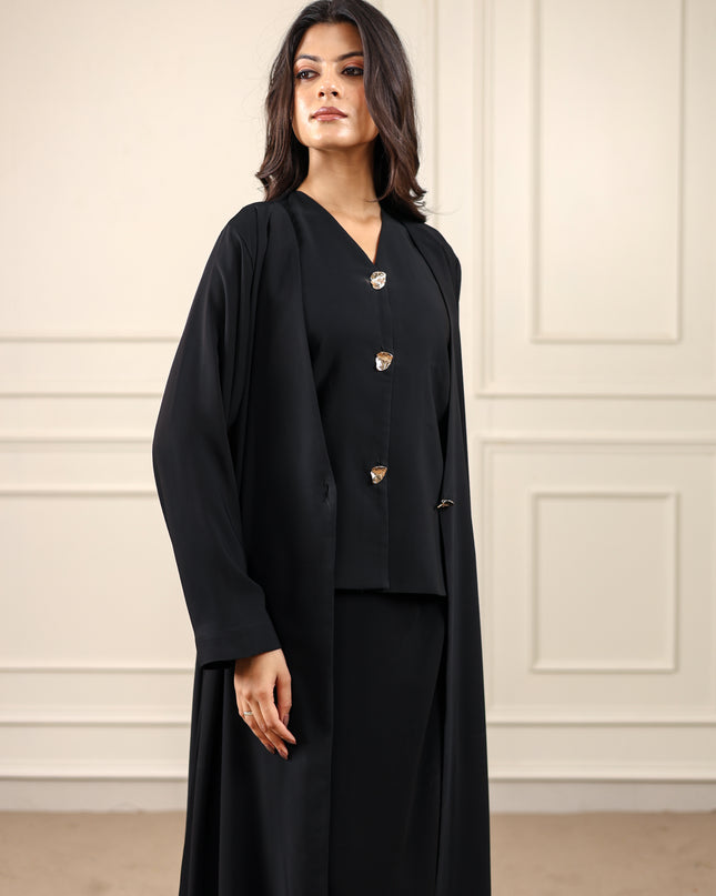 Buttoned Grace Two-piece Abaya