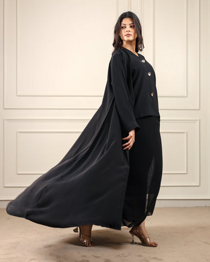 Buttoned Grace Two-piece Abaya