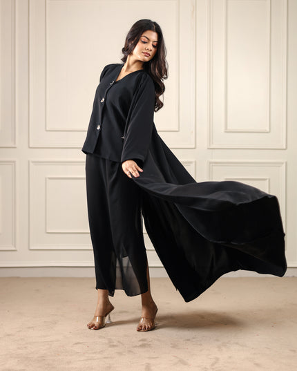 Buttoned Grace Two-piece Abaya