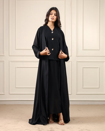 Buttoned Grace Two-piece Abaya