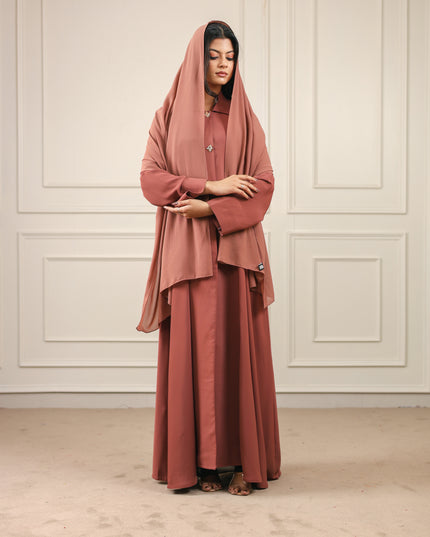 Luxurious Golden Button With Collared Abaya