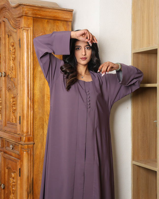 Muted Majesty Buttoned Abaya