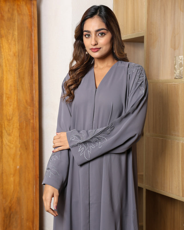 Echo of Embers Embroidery With Handwork Abaya