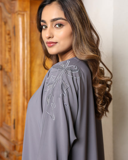 Echo of Embers Embroidery With Handwork Abaya