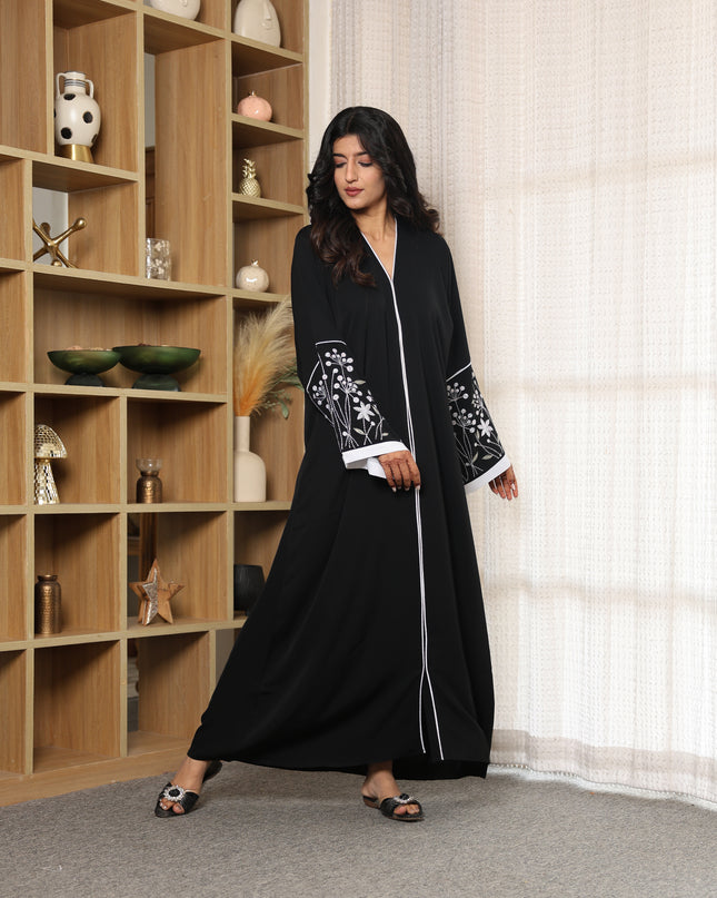 Ivory Whisper Embroidery Abaya