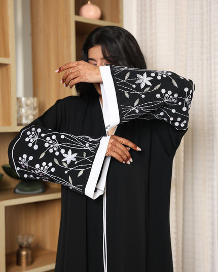 Ivory Whisper Embroidery Abaya