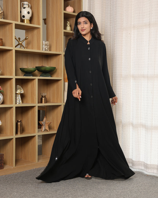 Haya Eclipse Collared Buttoned Abaya