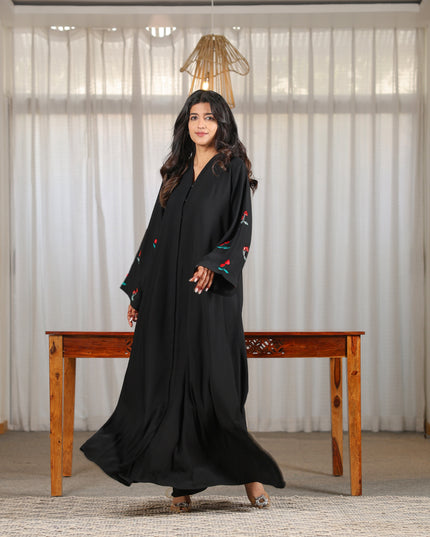 Cherry Blossom Handwork Sleeves Abaya