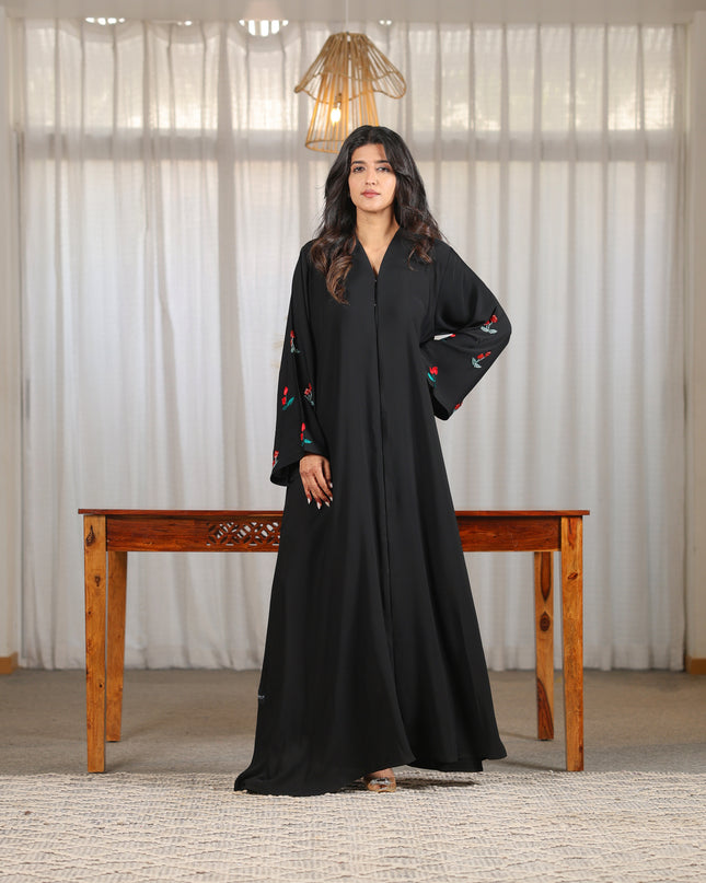 Cherry Blossom Handwork Sleeves Abaya