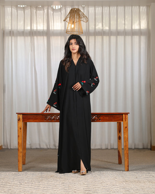 Cherry Blossom Handwork Sleeves Abaya