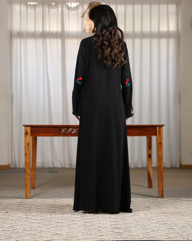 Cherry Blossom Handwork Sleeves Abaya