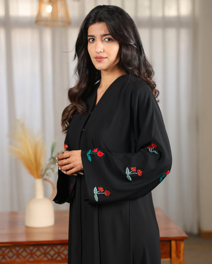 Cherry Blossom Handwork Sleeves Abaya