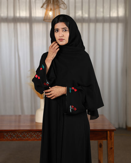 Cherry Blossom Handwork Sleeves Abaya