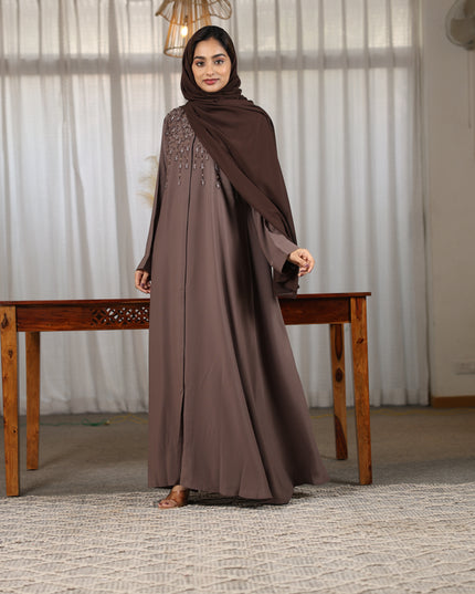 Mandarin Collar With Handwork Abaya