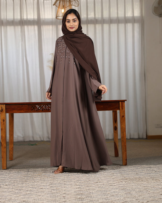 Mandarin Collar With Handwork Abaya