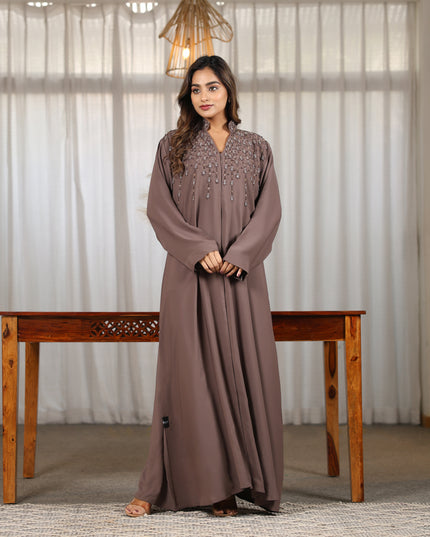 Mandarin Collar With Handwork Abaya
