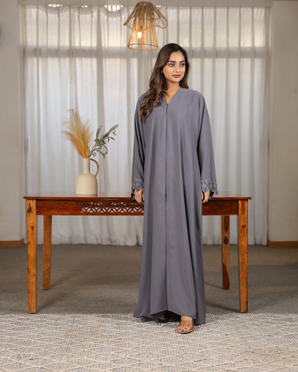 Royal Floral Embroidery With Handwork Abaya