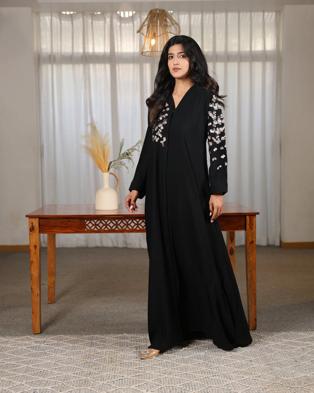 Elegant Black Embroidery Abaya