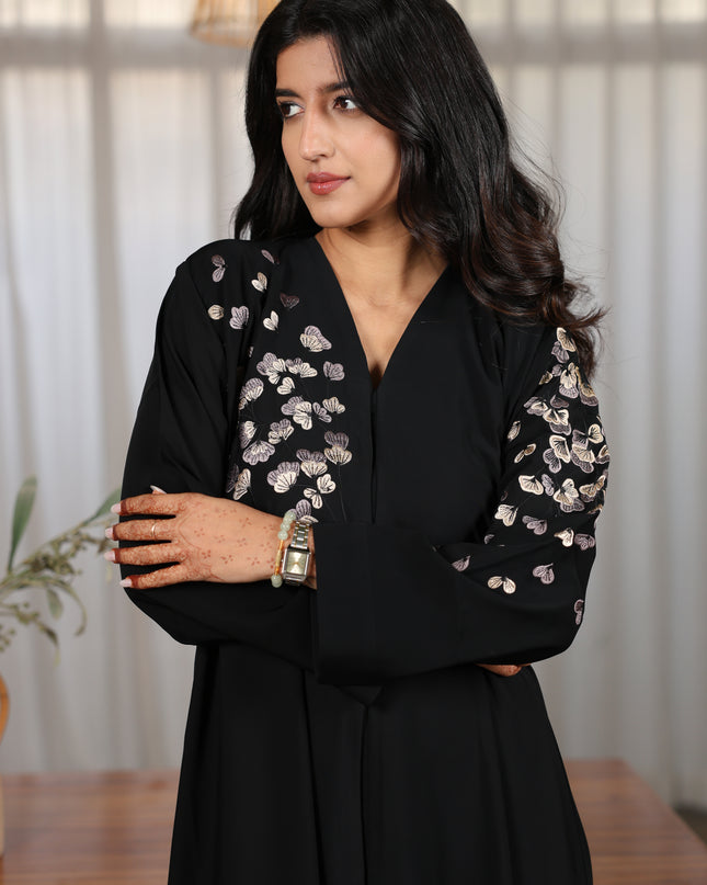 Elegant Black Embroidery Abaya