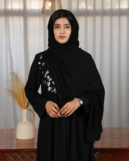 Elegant Black Embroidery Abaya