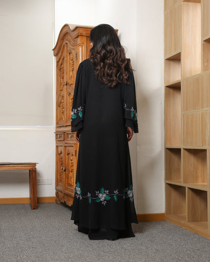 Double Layered Georgette Embroidery With Hand Work Abaya