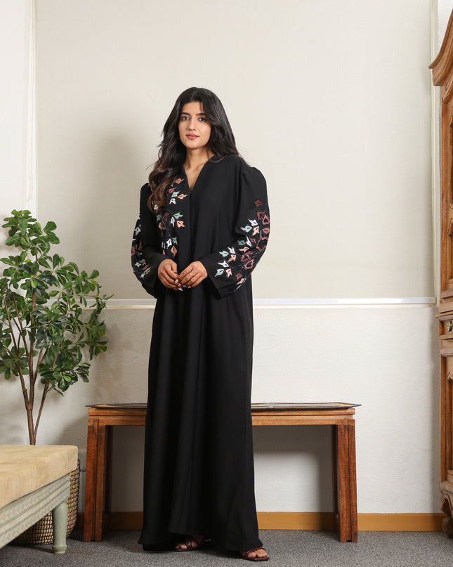 Artisan Multicolor Embroidery Abaya