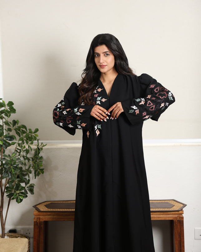 Artisan Multicolor Embroidery Abaya