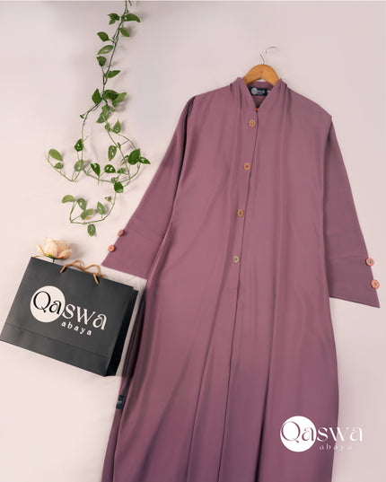 Chic With Wooden Multicolour Buttons Abaya