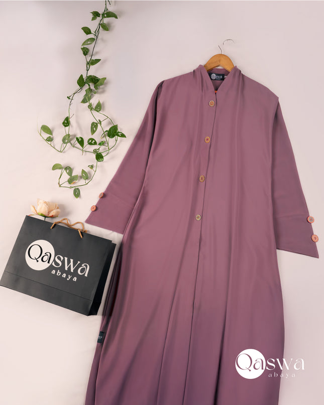 Chic With Wooden Multicolour Buttons Abaya