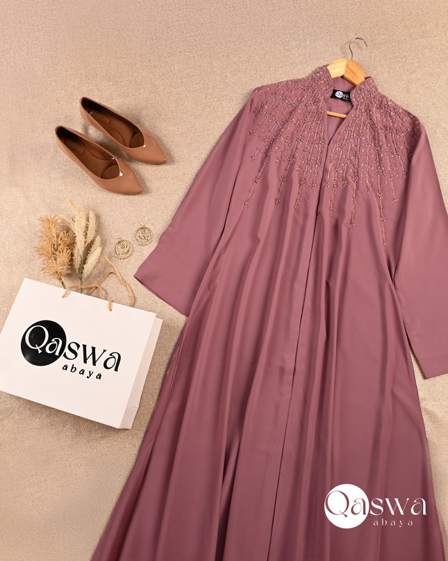 Mandarin Collar With Handwork Abaya