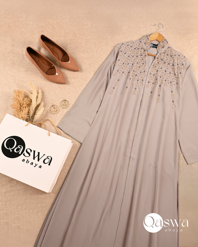 Mandarin Collar With Handwork Abaya