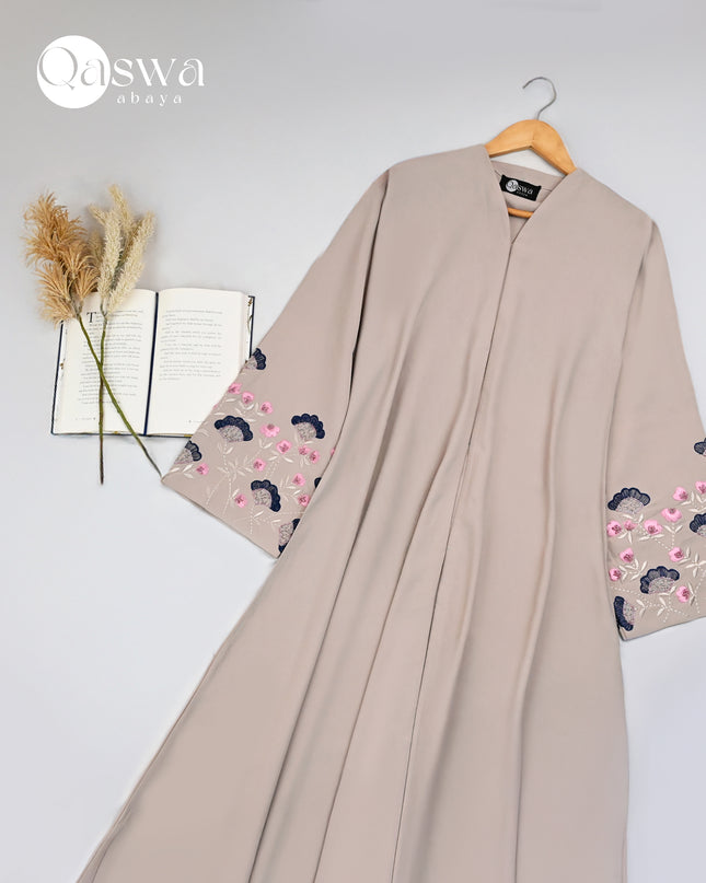 Threaded Elegance Embroidery With Handwork Abaya