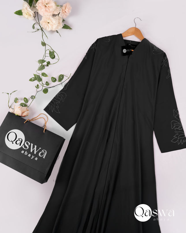 Echo of Embers Embroidery With Handwork Abaya