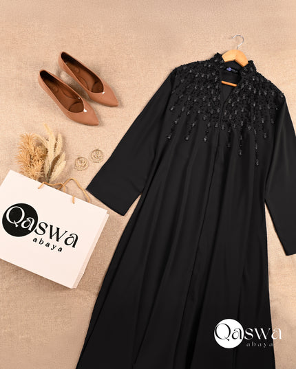 Mandarin Collar With Handwork Abaya