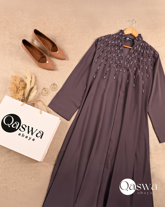 Mandarin Collar With Handwork Abaya