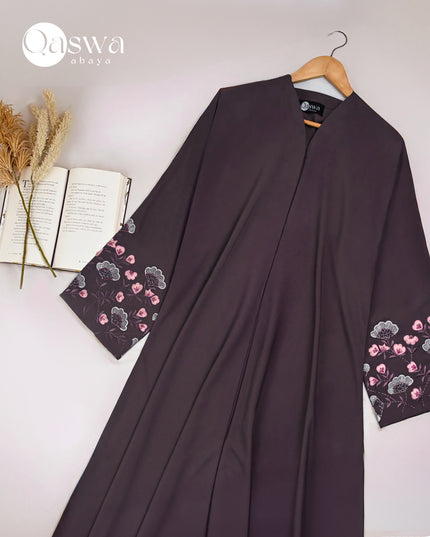 Threaded Elegance Embroidery With Handwork Abaya