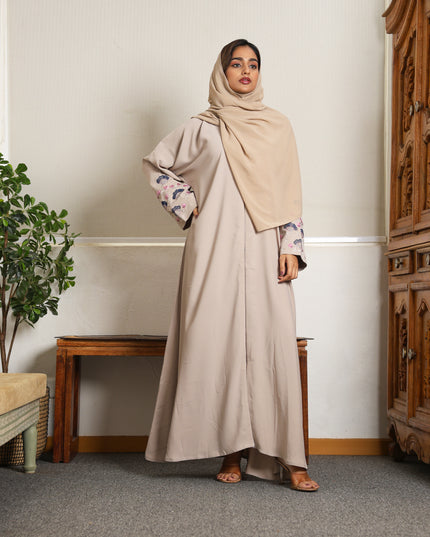 Threaded Elegance Embroidery With Handwork Abaya