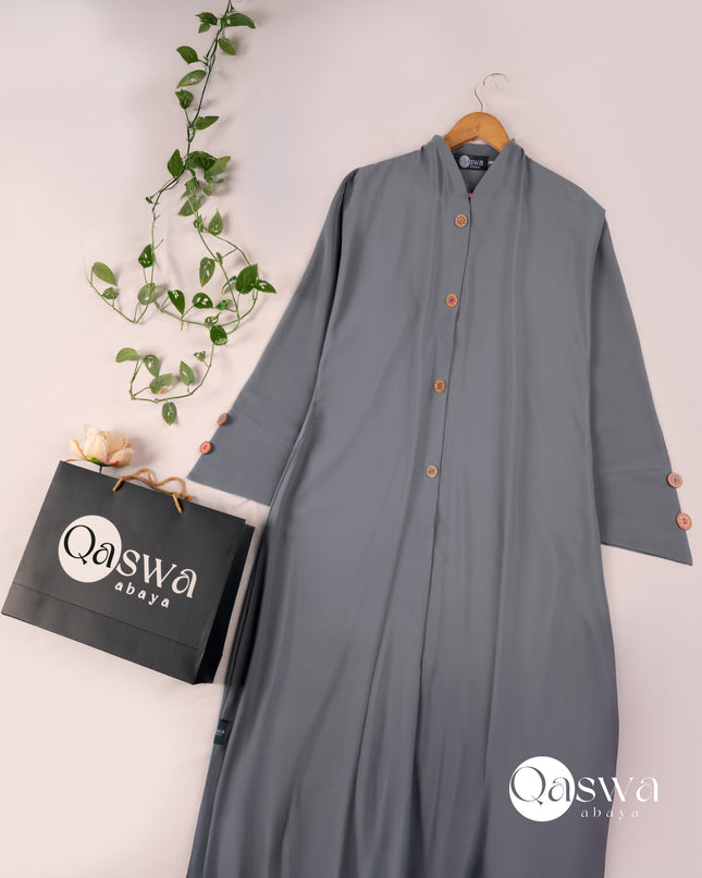 Chic With Wooden Multicolour Buttons Abaya