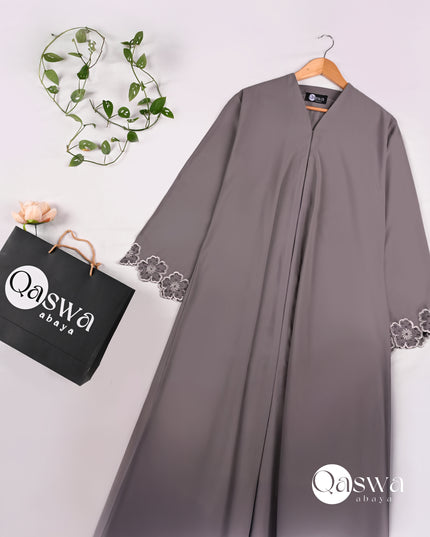Royal Floral Embroidery With Handwork Abaya