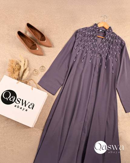 Mandarin Collar With Handwork Abaya