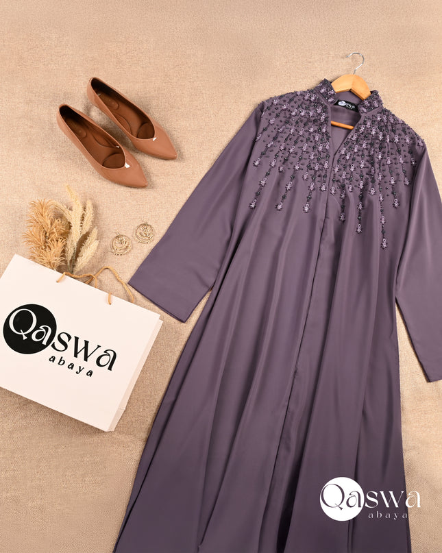 Mandarin Collar With Handwork Abaya