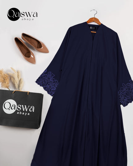 Blush Hem Embroidery With Handwork Abaya