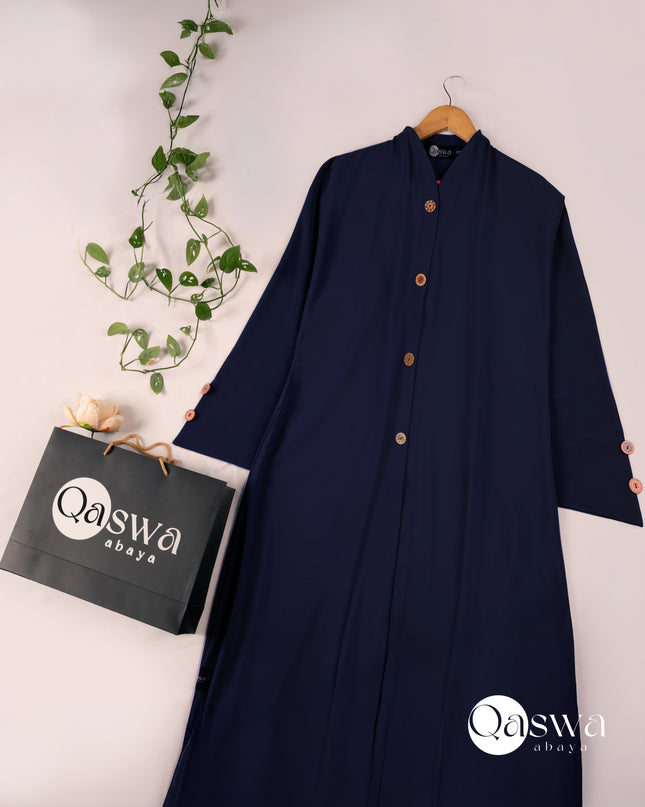 Chic With Wooden Multicolour Buttons Abaya