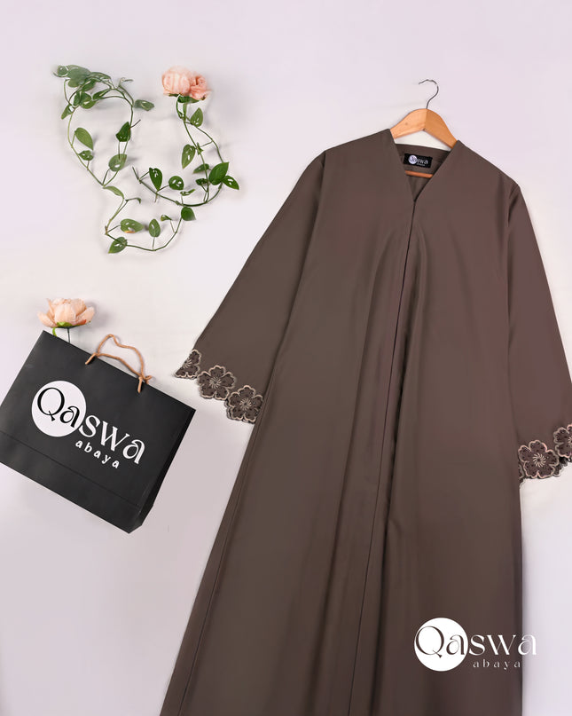 Royal Floral Embroidery With Handwork Abaya