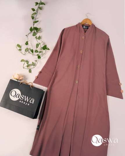 Chic With Wooden Multicolour Buttons Abaya